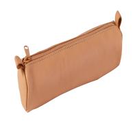 Clairefontaine 6x kleines Schlampermäppchen rund aus Leder Naturton Ø3 ,5x18cm - Natur 8303C - beige 8303C