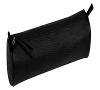 Clairefontaine 6x Rundes Schlampermäppchen aus Leder 5x22cm - Schwarz 8325C - schwarz 8325C