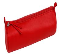 Clairefontaine 6x Schlampermäppchen rund aus gefärbtem Leder einfarbig Ø5,5x22cm - Rot 8308C - rot 8308C