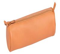 Clairefontaine 6x Schlampermäppchen rund aus Leder Naturton Ø5,5x22cm - Natur 8298C - beige 8298C