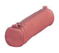 Clairefontaine 77020C - Schlampermäppchen / Etui Age Bag, aus Lammleder, klein & rund 18,5 x 4 cm, ideal für Stifte & Accessoires, Altrosa, 1 Stück