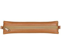 Clairefontaine 77036C - Schlampermäppchen Age Bag, flach, aus Leder, ideal für Notizbuch, 20x4,5 cm, Braun, 1 Stück