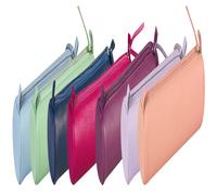 Clairefontaine 7x Schlampermäppchen gefärbtes Leder Ø5,5x22cm sortiert - 410164C - 410164C