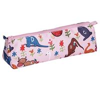 Clairefontaine 8109C - Schlampermäppchen / Mappe / Kulturbeutel aus Textil trapezförmig 21x5x5cm, Öffnungslasche aus Metall, perfekt für die Schule & Make-up, mit Tierenmotiven farbig sortiert 1 Stück