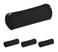 Clairefontaine 8113C Schlampermäppchen (Textil Basic, rund, Ø7 x 22cm) 1 Stück schwarz (Packung mit 4)