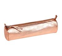 Clairefontaine Schlampermäppchen Leder rund 5,5x22cm copper