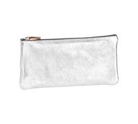 Clairefontaine 8701C Schlampermäppchen (mit Perlmutt-Effekt flach, 22 x 11cm, praktisch und robust, aus Leder) 1 Stück silber
