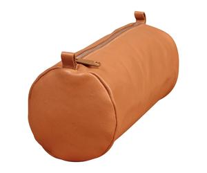 Clairefontaine 8x Age Bag, großes Schlampermäppchen aus Leder, rund 22xØ8 cm - Tabak 77032C - braun 77032C