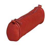 Clairefontaine 8x Age Bag, kleines Schlampermäppchen aus Leder, rund 18,5xØ4 cm - Rot 77030C - rot 77030C