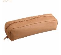 Clairefontaine Schlampermäppchen Leder rechteckig 22x5x3cm Naturton