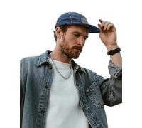 Clakllie 5 Panel Baseball Cap Denim Basecap Vintage Sonnenhut Outdoor Baseballkappe Flat Brim Cap Flat Peak Trucker Cap,Dark Blue