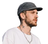 Clakllie 5 Panel Basecap Short Brim Baseball Caps Flat Brim Snapback Cap Street Trucker Cap Verstellbar Camp Cap,HNZD1-Gray