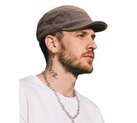 Clakllie Cotton 5 Panel Cap mit Kurzem Schirm Flat Brim Caps Herren Dad Hut Outdoor Sports Cap Running Mütze,BSAD2514-Brown