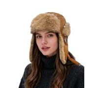 Clakllie Wasserdicht Warme Wintermütze Winddicht Fliegermütze Herren Outdoor Trappermütze Bomber Hut Uschanka Russen Mütze,PL2406-Camel