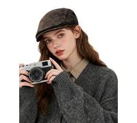 Clakllie Winter Warme Schirmmütze Flatcap Herren Klassische Schiebermütze Barret Cap für Freizeit Jagd Retro Verstellbar Gatsby Ivy Irish Hat Baskenmütze Tellermütze,NB25Q13-Black Brown