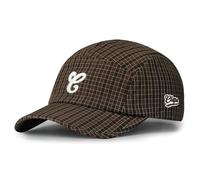 CLAPE 5 Panel Cap Herren Basecap Baseballkappe Karierte Dad Cap mit Klassisch Gebogene Krempe UV Schutz Outdoor Sport Kappe Braun Brown BSAC2569