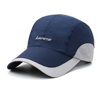 CLAPE Atmungsaktiv Mesh Basecap Quick Dry Sports Baseball Cap Verstellbar Outdoor Kappe Sun Protection Cap Unstructured 4 Panel Cap,Navy Blue