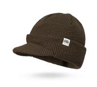 CLAPE Beanie Mütze mit Schirm Winter Strickmütze Herren Damen Elastisch | Warme,Weich,Leicht,Short Brim,Unisex Wintermütze für Alltag,Freizeit,Reisen,Ski