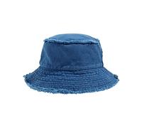 CLAPE Distressed Eimer Hut Washed Cotton Bucket Hat Damen Herren Sonnenschutz Fischerhut Breite Krempe Sonnenhut Faltbar Retro Anglerhut Blue HJY1