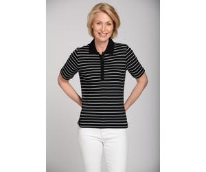 CLARINA - Ganzjahres NOS Poloshirt,1/2 A 900 schwarz-weiss - Gr. - 38