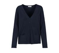 Strickjacke CLARINA "WALTER", Damen, Gr. 48, blau (marine), Obermaterial: 70% Viskose, 30% Polyamid;, unifarben, comfort fit, V-Ausschnitt, Strickjacken Strickjacke, Viskose-Polyamid Mischung (7661771