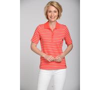 CLARINA - NOS Poloshirt,1/2 Arm, Ringel 451 geranie-weiss - Gr. - 40