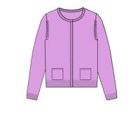 CLARINA - NOS Rdh.-Cardigan, 1/1 Arm,uni 612 flieder - Gr. - 42