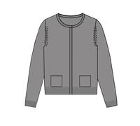 CLARINA - NOS Rdh.-Cardigan, 1/1 Arm,uni 810 granit mel. - Gr. - 42