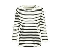 CLARINA - NOS Rdh.-Shirt,3/4 Arm, Ringel 102 offwhite-schwarz - Gr. - 36