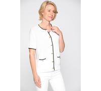 CLARINA - Rdh.-Cardigan, 1/2 Arm offwhite-schwarz - Gr. - 40