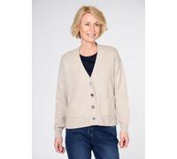 CLARINA - V-Cardigan, 1/1 Arm, uni sand mel. - Gr. - 42