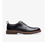 Schnürschuh CLARKS "Alwin Lace", Herren, Gr. 42,5, schwarz, Leder, elegant, Schuhe, Business Schnürschuh mit Anziehlasche (27819855-42,5) schwarz