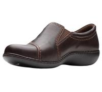 Clarks Ashland Effie Slip-On Loafer für Damen, Dunkelbraunes Trommelleder, 38.5 EU
