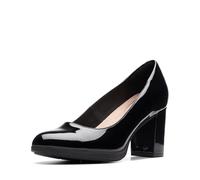Clarks Bayla Skip Pumps für Damen, Schwarz Lack Synthetisch, 39 EU