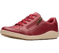 Clarks Bryianne Bayla Damen-Sneaker mit seitlichem Reißverschluss, Rotes Leder, 7