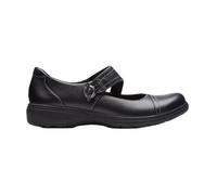 Clarks Carleigh Jane Oxford für Damen, schwarzes Leder, Größe 38.5 EU, Schwarzes Leder, 39 EU