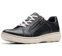 Clarks Caroline Janna Damen-Sneaker aus Leder mit seitlichem Reißverschluss | Freizeitschuhe