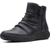 Clarks Caroline Orchid Stiefeletten für Damen, schwarzes Leder, 10 US