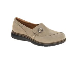 Clarks Certina Ease Schuhe Slipper grau Nubuck für Damen, grau, Größe 38 ½ EU / 5,5 UK