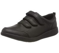 Clarks Jungen Scape Sky Y Sneaker, Schwarz (Black Leather Black Leather), 37.5 EU Weit