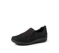 Clarks CloudSteppers Sillian Paz Slipper f?r Damen, Synthetisches Nubukleder, Schwarz, Gr??e 42