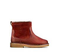 Clarks Comet Frost Lederstiefel für Kleinkinder, Standard-Passform, Größe 38, Rot
