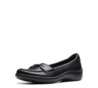 Clarks Cora Haley Loafer für Damen, Schwarz Leder, 38 EU Weit
