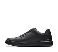 Clarks Herren CourtLite Tie Sneaker, Black Leather, 41.5 EU