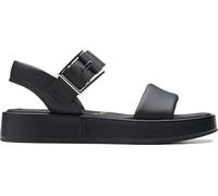 Clarks Damen Alda Strap Flat Sandal, Schwarz Leder, 40 EU