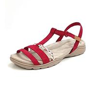 Clarks Damen Amanda Tealite Sport Sandal, Red Nubuck, 38 EU