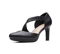 Clarks Damen Ambyr Glow Pumps, Schwarz Leder, 42 EU