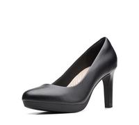 Clarks Damen Ambyr Joy Pumps, Schwarzes Leder, 37 EU Weit
