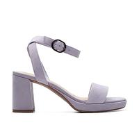 Clarks Damen Ambyrlyn Bay Sandale mit Absatz, Blue Grey Suede, 38.5 EU