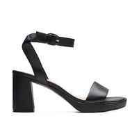 Clarks Damen Ambyrlyn Bay Sandale mit Absatz, Schwarz Leder, 35 EU